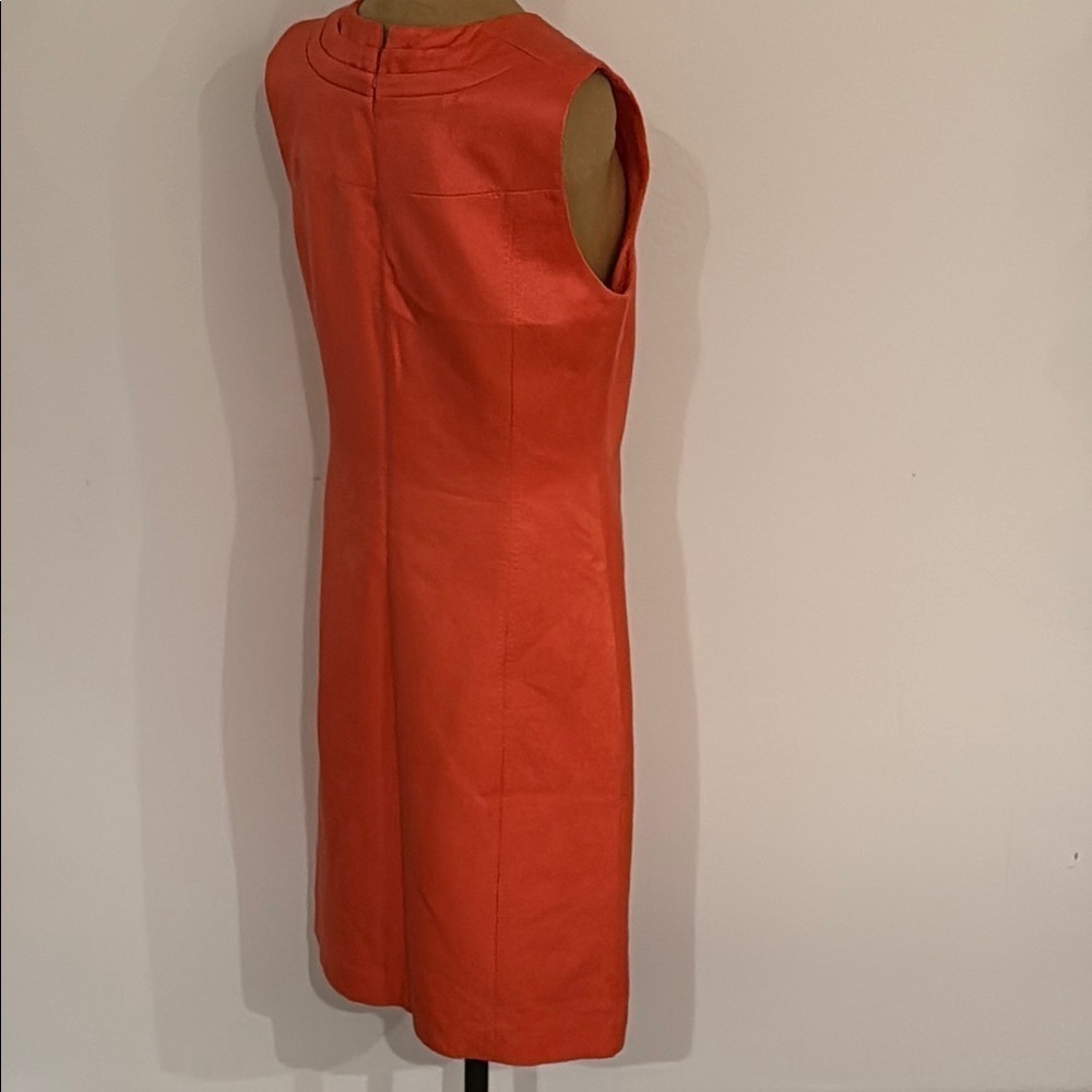 Tory Burch sz 10 Elegant Orange Sleeveless Dress cotton wool silk great cond - Picture 6 of 7
